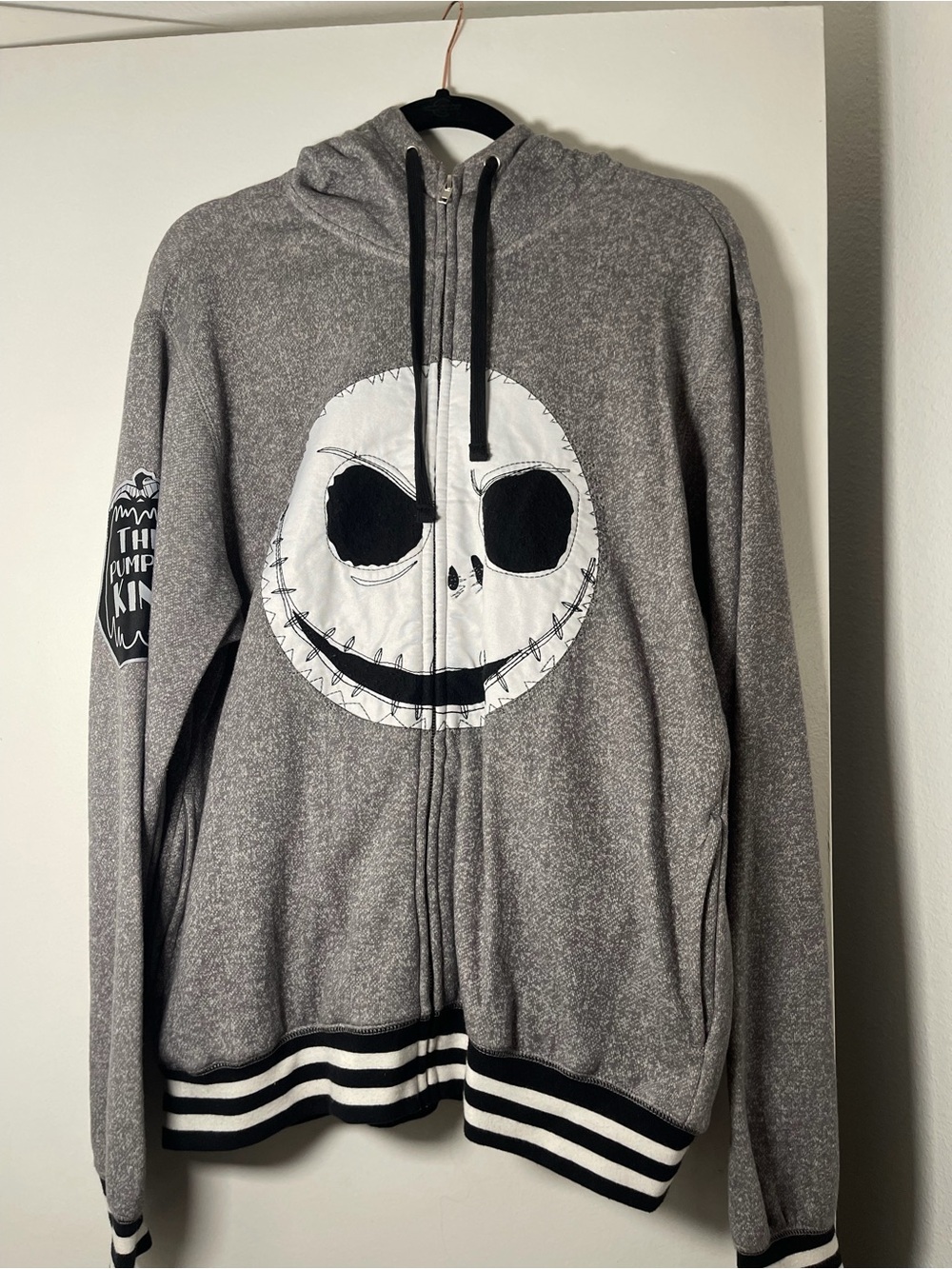 Disney Jack Skellington Zip Jacket Hoodie Adult Size Medium Full Zip